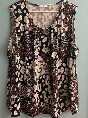 Notations Woman Animal Print Top, Size 3x